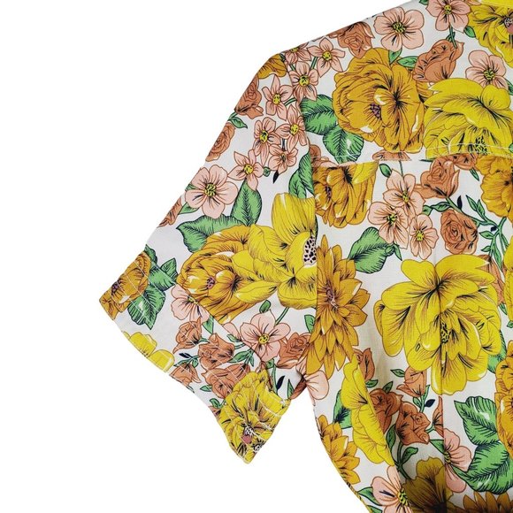 La' Ros Poppy Belted Peplum Mini Pocket Button-up Collared Dress, Sz S - Picture 5 of 12